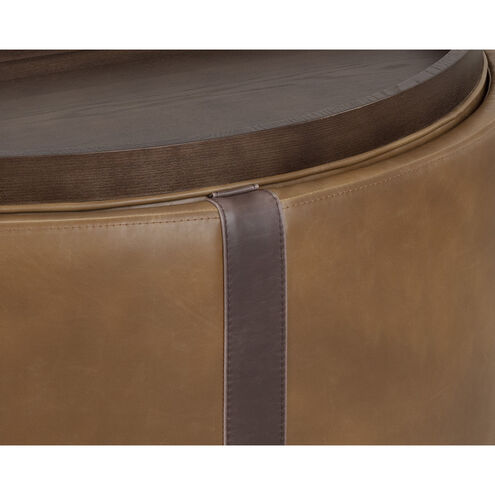 Borelli 17.25 inch Tobacco Tan / Autumn Chestnut Wheeled Storage Ottoman, Wheeled